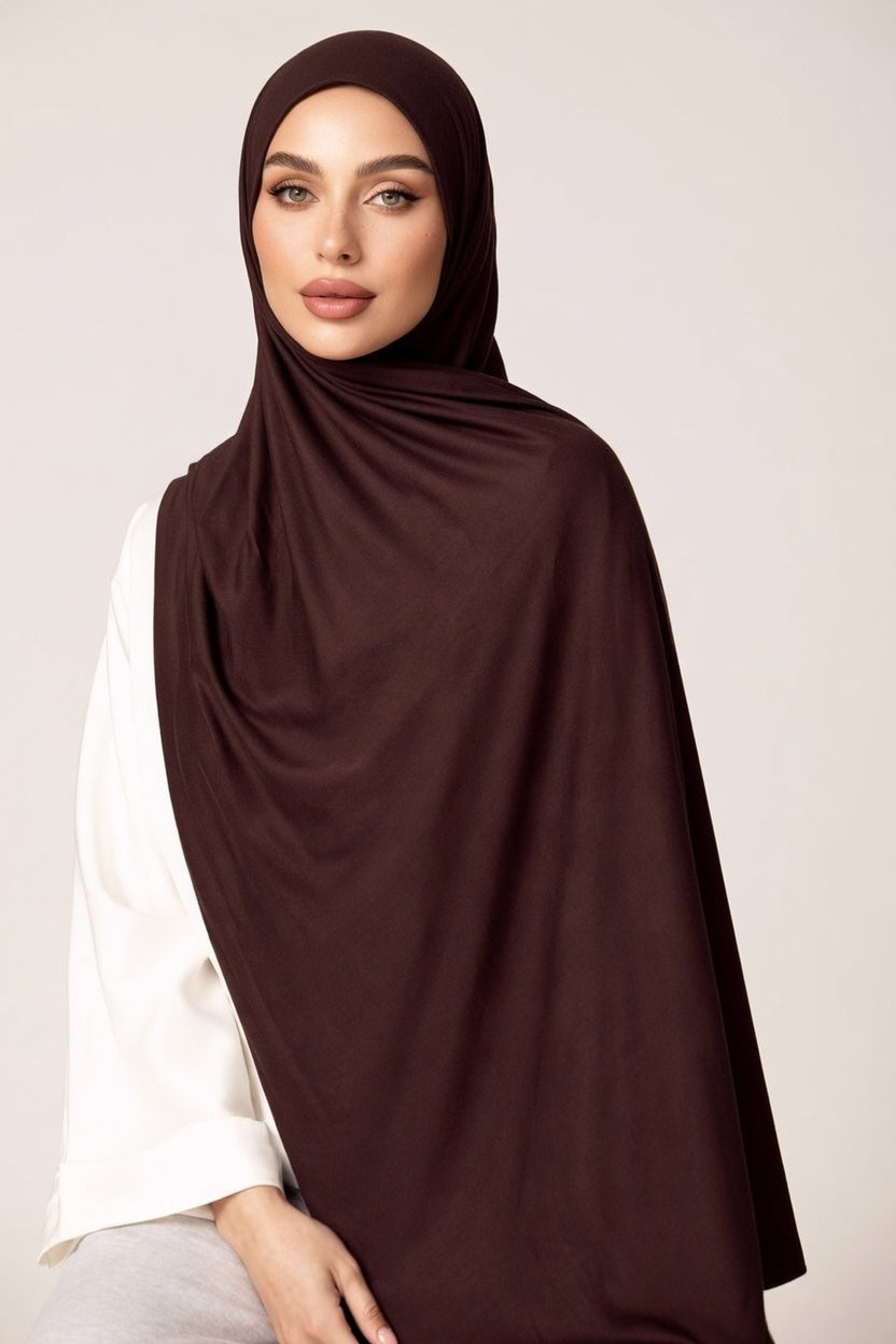 Premium Jersey Hijab - Mocha