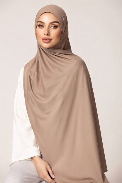 Premium Jersey Hijab - Warm Taupe