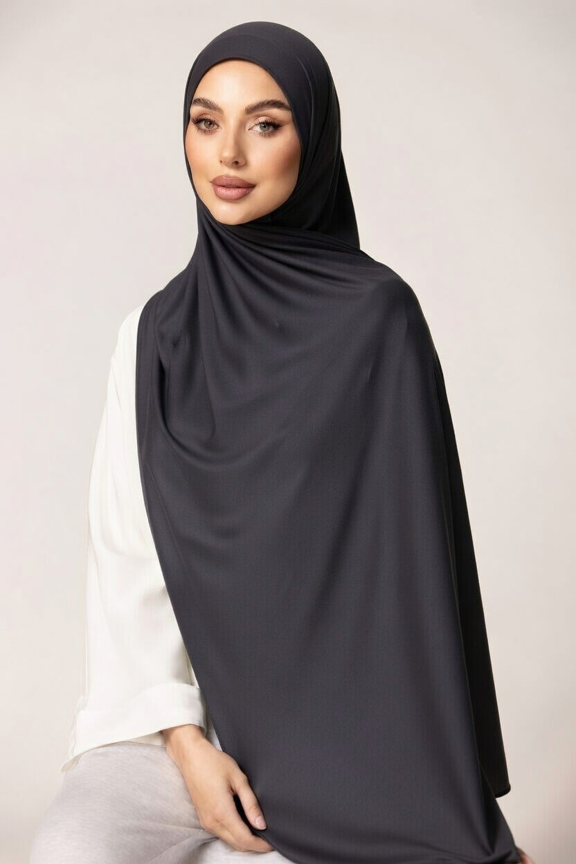 Premium Jersey Hijab - Charcoal grey
