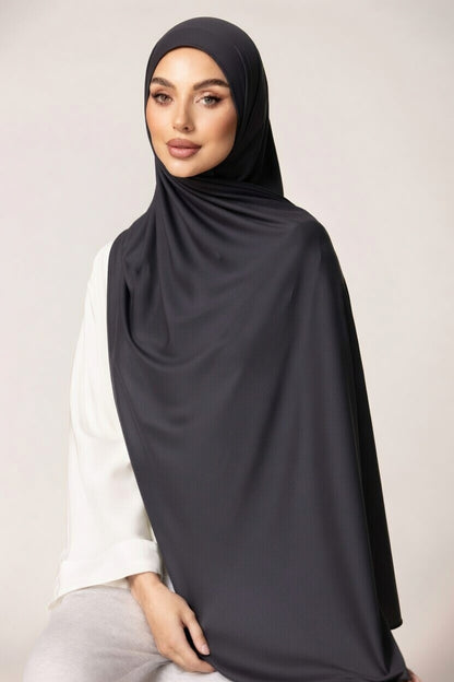 Premium Jersey Hijab - Charcoal grey