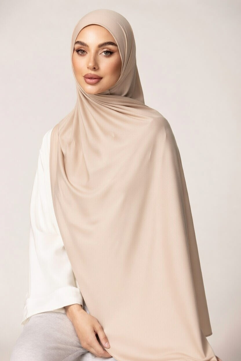 Premium Jersey Hijab - Oat